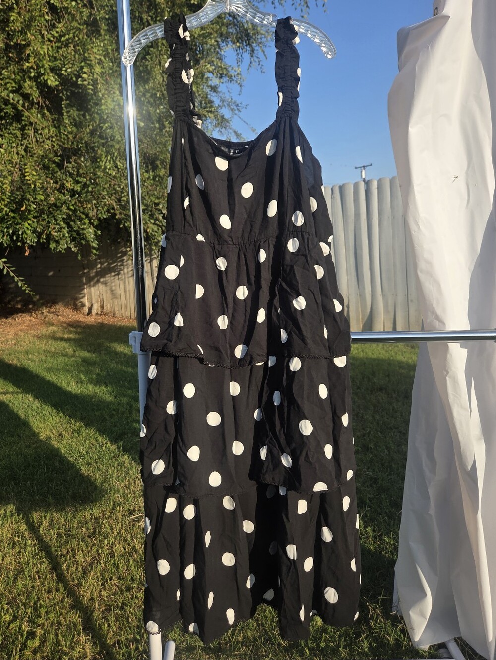 torrid Black & White Polka Dot Tiered Maxi  Dress